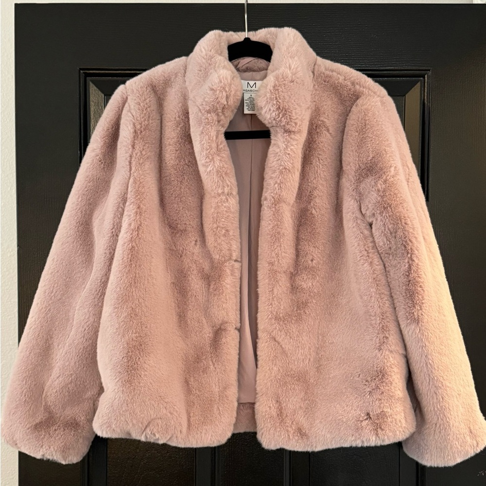 Pink Faux Fur Jacket - Size M